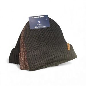 Ben Sherman 3 pack of Men’s Hats/Beanies with Leather Ben Sherman Tag NWT